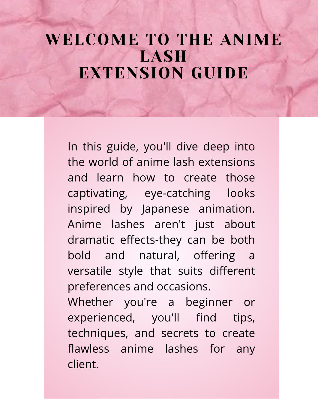 Anime Lash Mastery — Mini Course